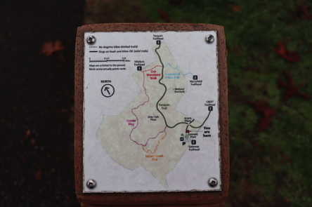 Example of trail map on top of trail marker